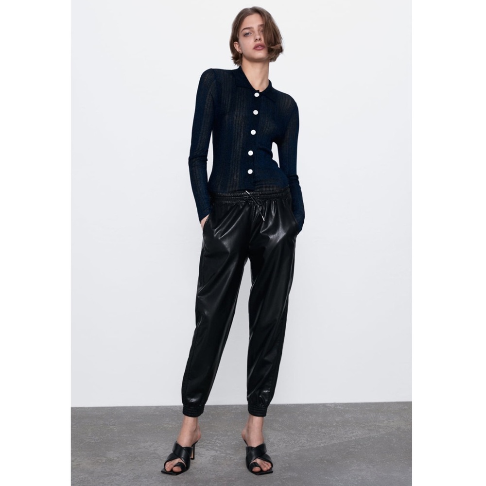 Brand New Zara Faux Leather Joggers